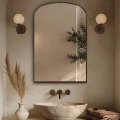 Origins Living Delphine Overmantle Arched Mirror - 600 x 900mm