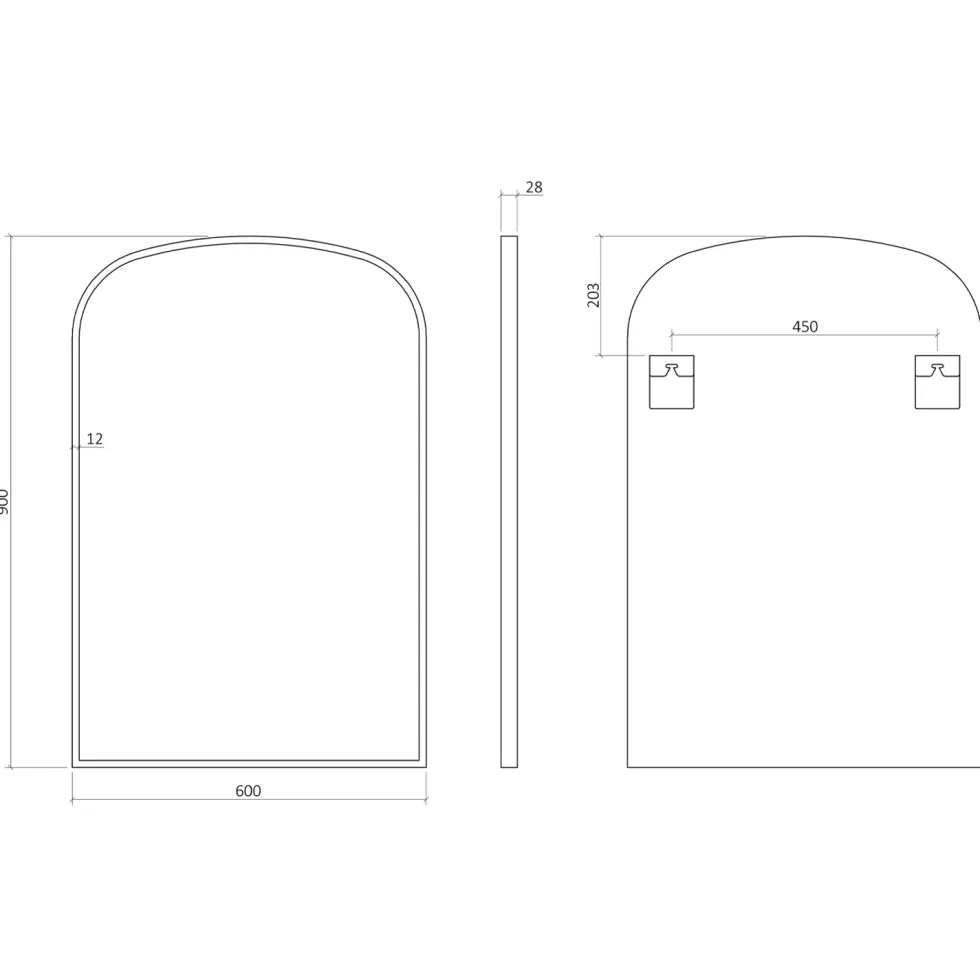 Origins Living Delphine Overmantle Arched Mirror - 600 x 900mm