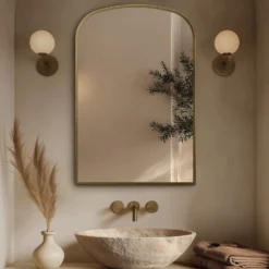 Origins Living Delphine Overmantle Arched Mirror - 600 x 900mm