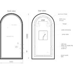 Origins Living Lomax Light Arched LED Illuminated Mirror with Demister Pad