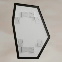 Origins Living Oslo Irregular Hexagon Matt Black Mirror - 550 x 800mm