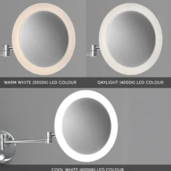 Origins Living Sloane Round LED Illuminated Magnifying Mirror - 215mm