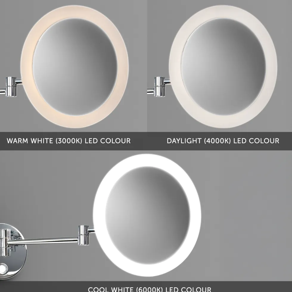 Origins Living Sloane Round LED Illuminated Magnifying Mirror - 215mm