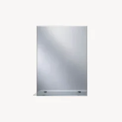 Origins Living Straight Edge Bathroom Mirror with Glass Shelf - 700 x 500mm