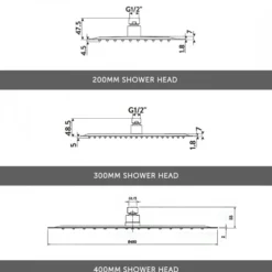 Orla Concealed Shower Valve, Fixed Head & Slide Rail Kit