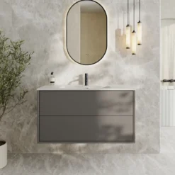 Oslo 1000mm Wall Mounted Vanity Unit & Matt White Basin