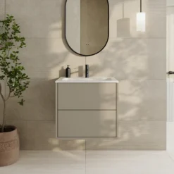 Oslo 600mm Wall Mounted Vanity Unit & Matt White Basin