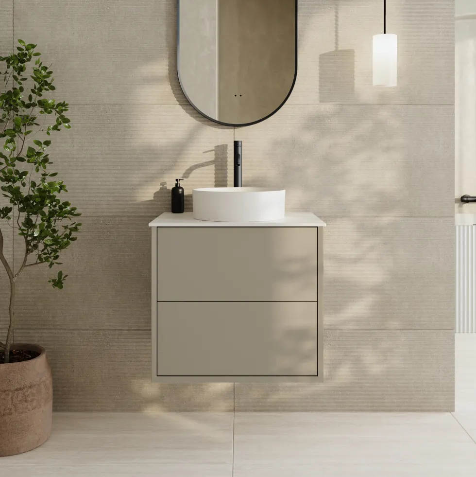 Oslo 600mm Wall Mounted Vanity Unit & Sintered Stone Countertop