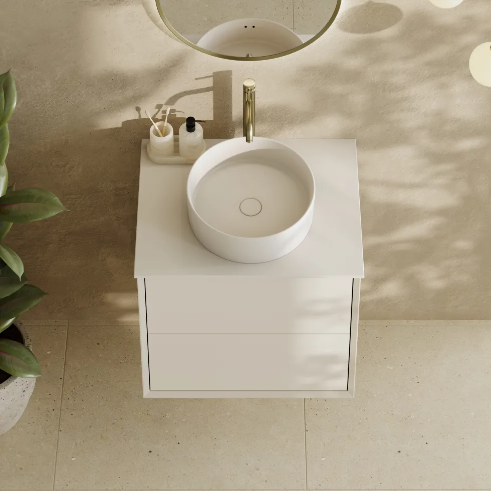 Oslo 600mm Wall Mounted Vanity Unit & Sintered Stone Countertop