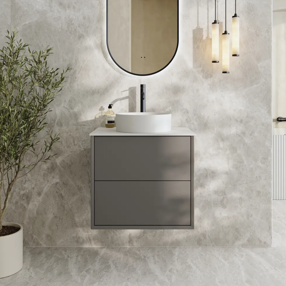 Oslo 600mm Wall Mounted Vanity Unit & Sintered Stone Countertop