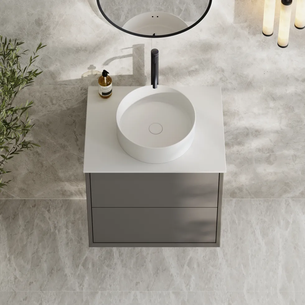 Oslo 600mm Wall Mounted Vanity Unit & Sintered Stone Countertop