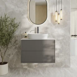 Oslo 800mm Wall Mounted Vanity Unit & Sintered Stone Countertop