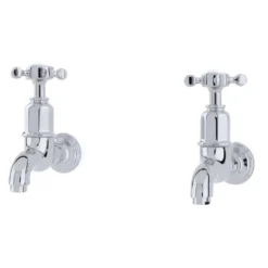 Perrin & Rowe Ionian Crosshead Wall Mounted Bibcocks (Pair)