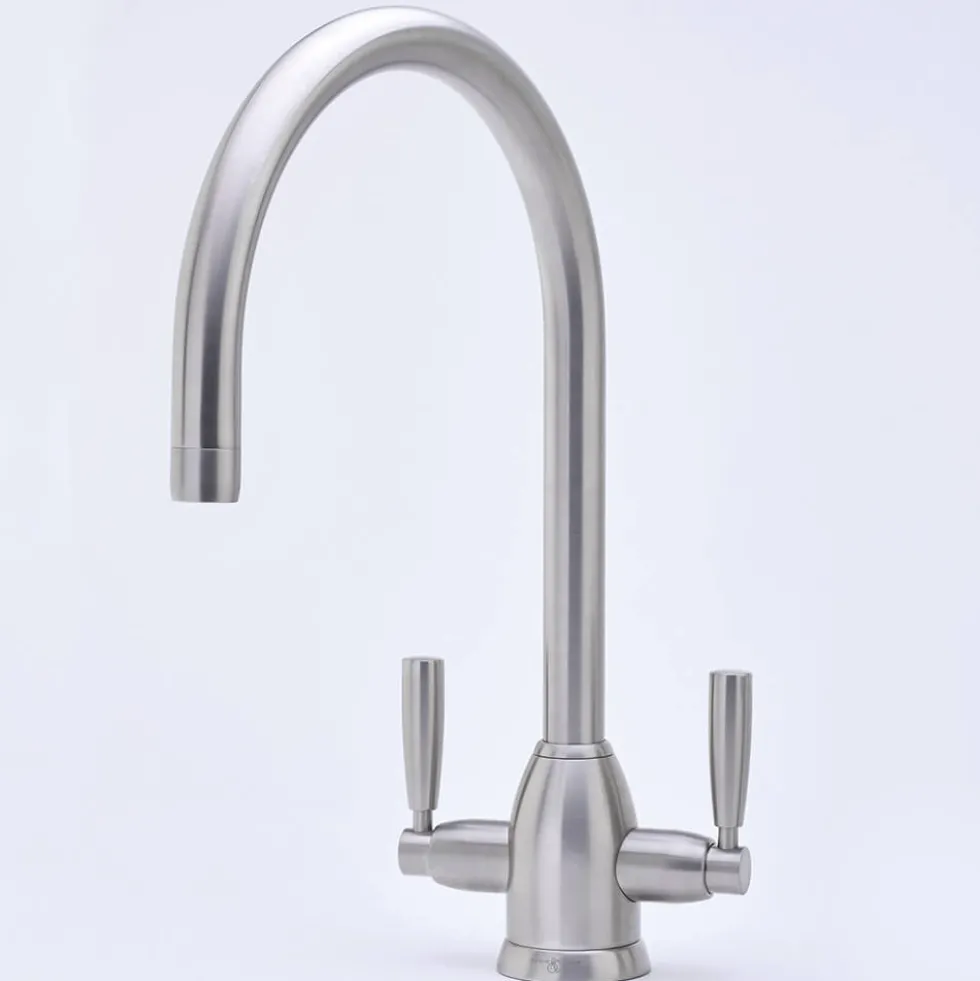 Perrin & Rowe Langbourn Twin Lever Swivel 'C' Spout Sink Mixer