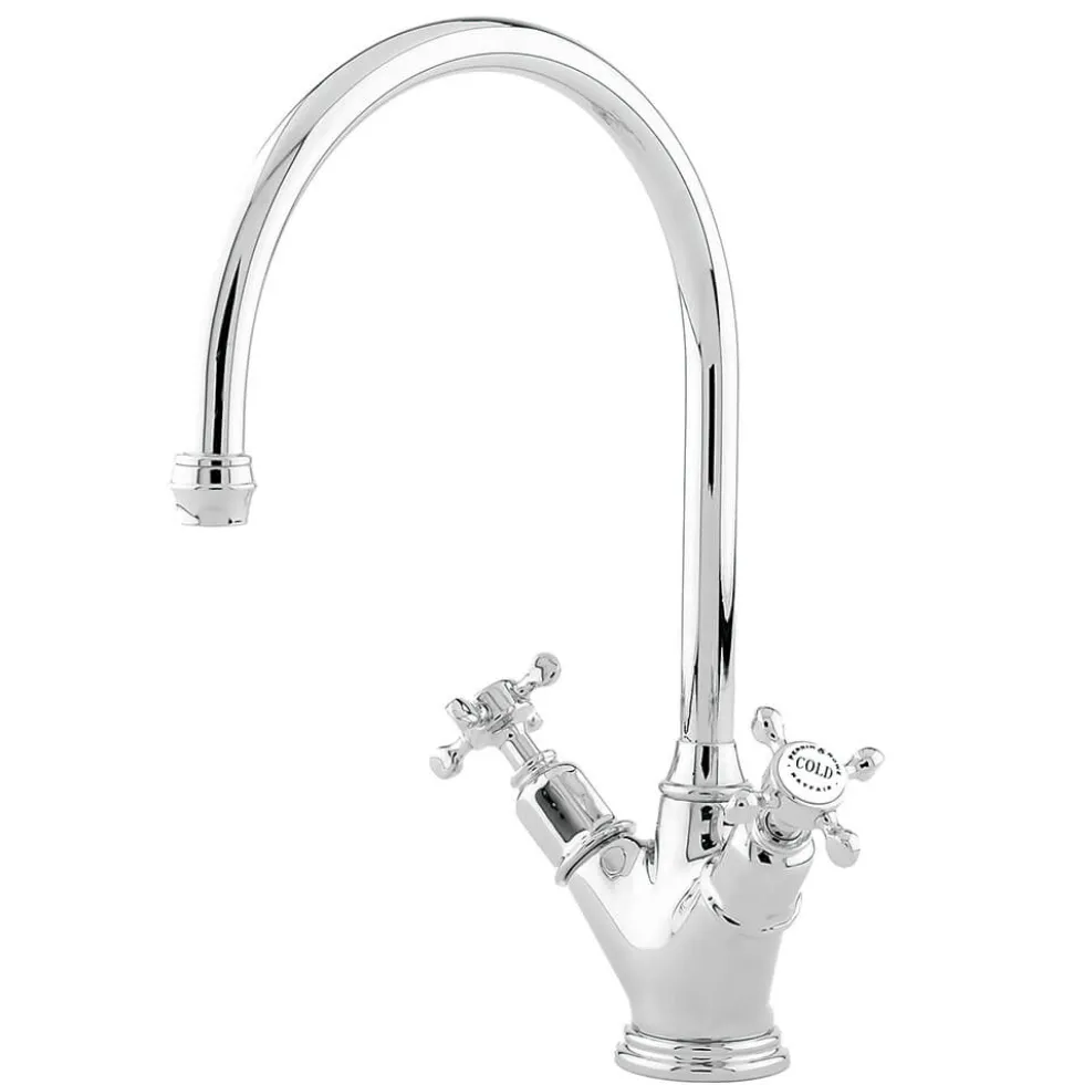 Perrin & Rowe Phoenician Twin Crosshead Monobloc Mixer with Swivel Spout