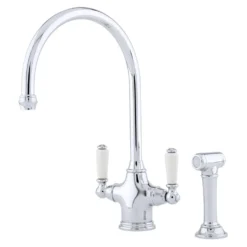 Perrin & Rowe Phoenician Twin Lever Monobloc Mixer with Side Rinse