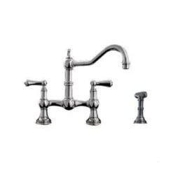 Perrin & Rowe Provence Bridge Kitchen Tap with Levers & Pull Out Faucet Hose