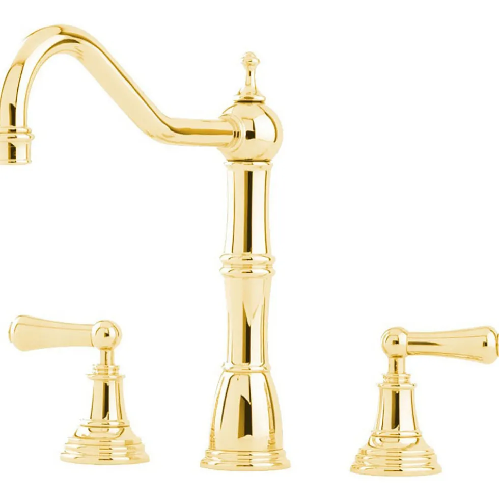Perrin & Rowe Provence 3 Hole Sink Mixer with Lever Handles