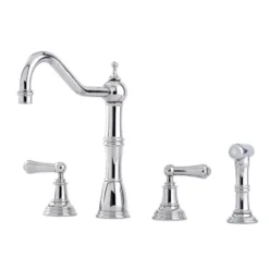 Perrin & Rowe Provence 4 Hole Sink Mixer with Lever Handles & Rinse