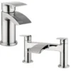 Proflow Tiera Basin Mixer with Clicker Waste & Bath Filler Value Pack