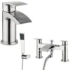 Proflow Tiera Basin Mixer with Clicker Waste & Bath Shower Mixer Value Pack