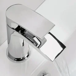 Proflow Tiera Small Waterfall Basin Mixer with Clicker Waste