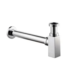 Pura Square Chrome Bottle Trap & Pipe