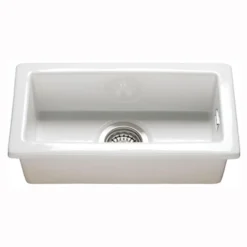 RAK Gourmet White Ceramic Rectangular 0.5 Bowl Kitchen Sink & Waste Kit - 250mm x 475mm