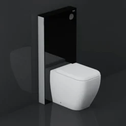 RAK Obelisk Glass Cabinet Cistern Frame for Back to Wall Toilets - Gloss Black