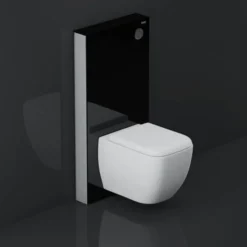 RAK Obelisk Glass Cabinet Cistern Frame for Wall Hung Toilets - Gloss Black