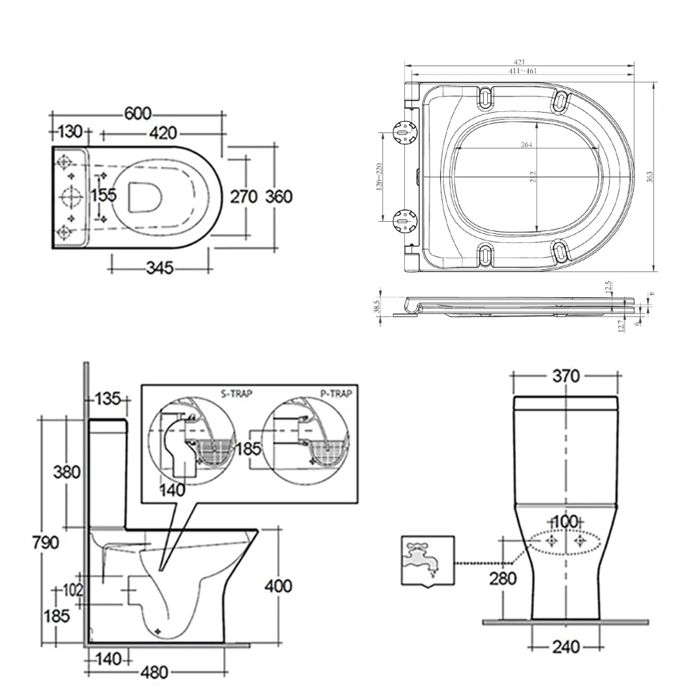 RAK Resort Mini Rimless Fully Back to Wall Toilet & Soft Close Seat