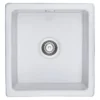 RAK Square Inset or Undermount White Ceramic Kitchen Sink & Waste - 450mm x 475mm