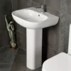 RAK Tonique 550mm 1 Tap Hole Basin with Full Pedestal