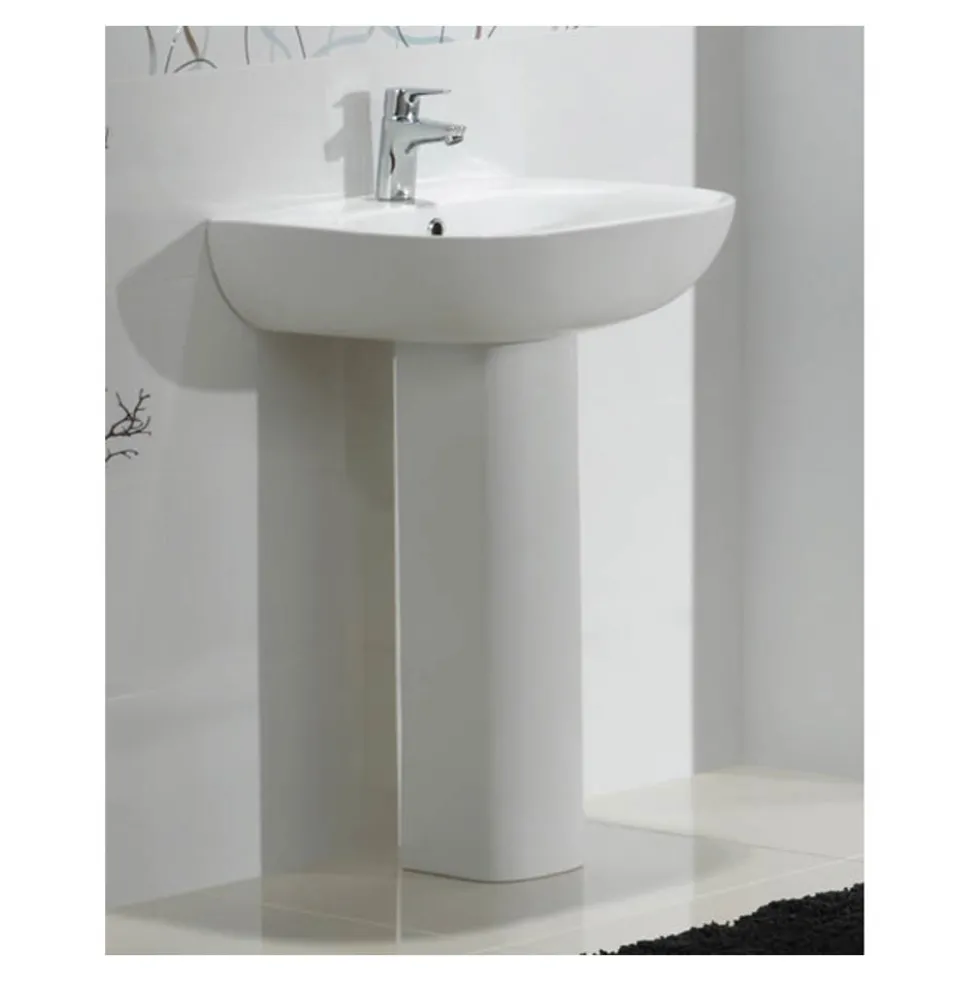RAK Tonique 550mm 1 Tap Hole Basin with Full Pedestal