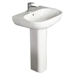 RAK Tonique 550mm 1 Tap Hole Basin with Full Pedestal