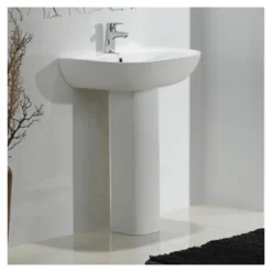 RAK Tonique 450mm 1 Tap Hole Basin with Full Pedestal