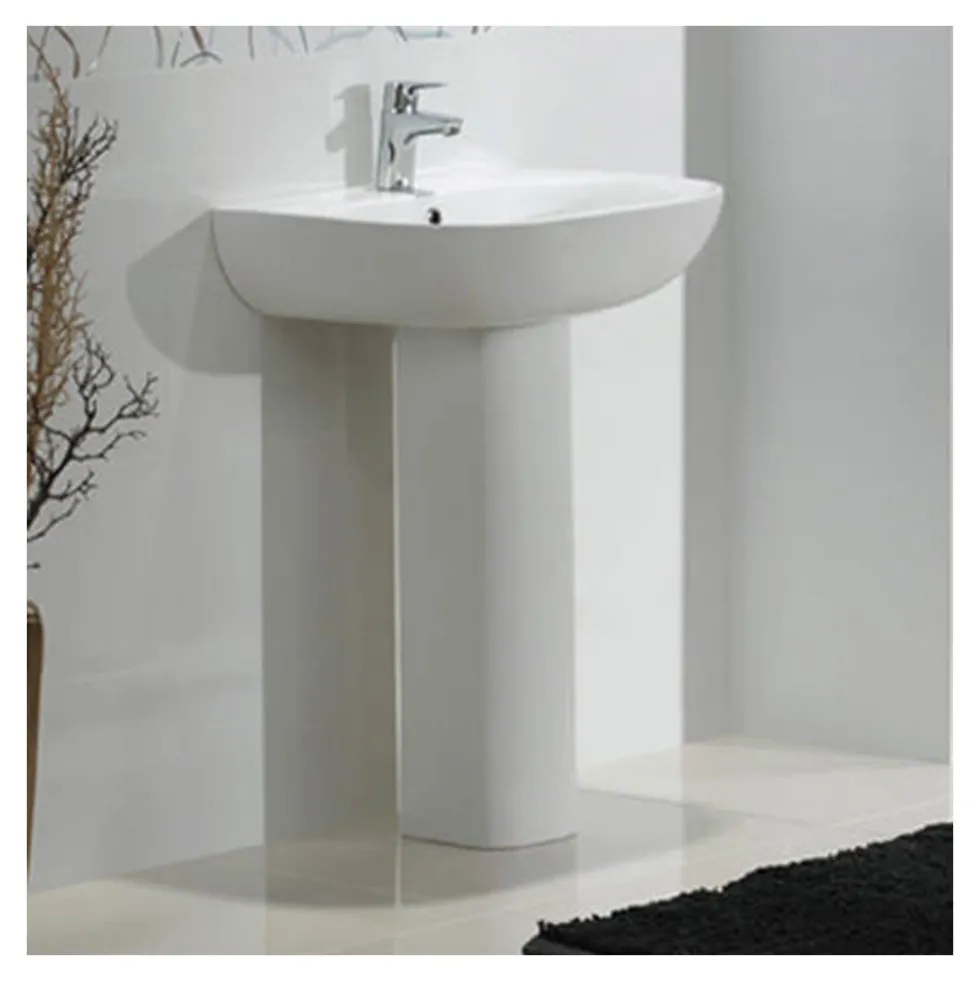RAK Tonique 450mm 1 Tap Hole Basin with Full Pedestal