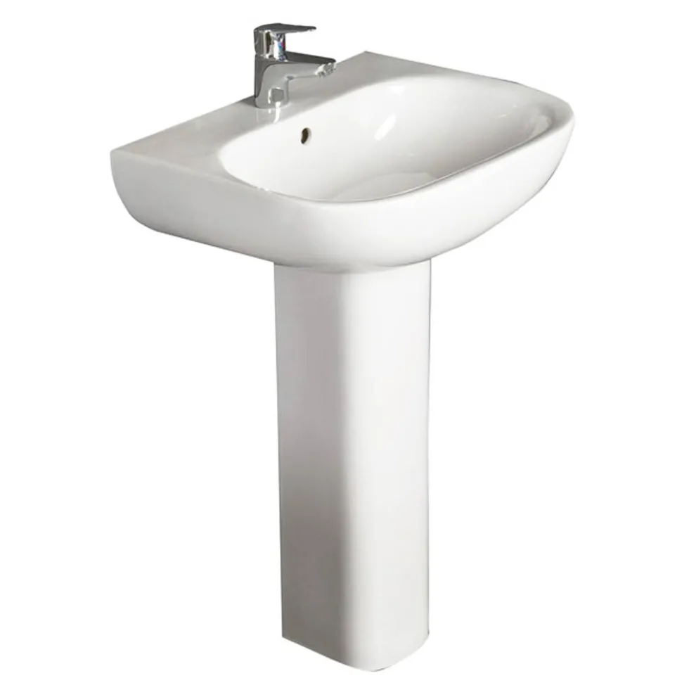 RAK Tonique 450mm 1 Tap Hole Basin with Full Pedestal
