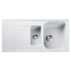 Rangemaster Amethyst Igneous Granite 1.5 Bowl Kitchen Sink with Reversible Drainer & Waste Kit - 1000 x 500mm
