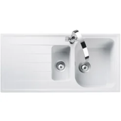 Rangemaster Amethyst Igneous Granite 1.5 Bowl Kitchen Sink with Reversible Drainer & Waste Kit - 1000 x 500mm