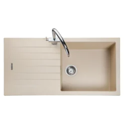Rangemaster Andesite Stone Igneous Granite Single Bowl Sink with Reversible Drainer & Waste Kit - 1000 x 500mm
