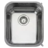 Rangemaster Atlantic Classic 1 Bowl Brushed Stainless Steel Undermount Sink & Waste Kit - 378 x 448mm