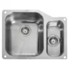 Rangemaster Atlantic Classic 1.5 Bowl Stainless Steel Undermount Sink & Waste Kit with Right Hand Small Bowl - 597 x 472mm