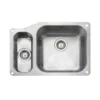 Rangemaster Atlantic Classic 1.5 Bowl Stainless Steel Undermount Sink & Waste Kit with Left Hand Small Bowl - 671 x 460mm