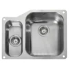 Rangemaster Atlantic Classic 1.5 Bowl Stainless Steel Undermount Sink & Waste Kit with Left Hand Small Bowl - 597 x 472mm