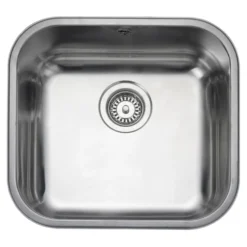 Rangemaster Atlantic Classic Single Bowl Brushed Stainless Steel Undermount Sink & Waste Kit - 490 x 460mm