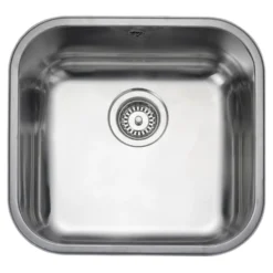 Rangemaster Atlantic Classic Single Bowl Brushed Stainless Steel Undermount Sink & Waste Kit - 460 x 440mm