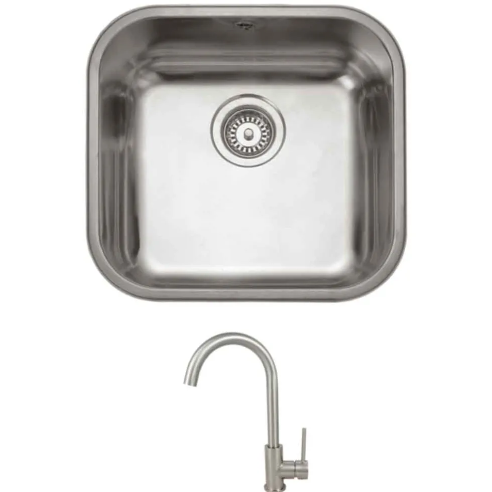 Rangemaster Atlantic Classic Single Bowl Undermount Stainless Steel Sink & Vellamo Revolve Monobloc Mixer Tap
