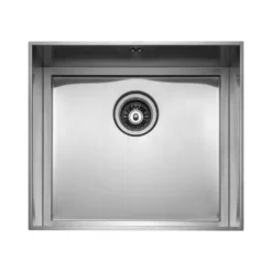 Rangemaster Baseline 1 Bowl Undermount Polished Stainless Steel Sink & Waste - 520 x 460mm