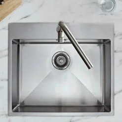 Rangemaster Cosmo 1 Bowl Stainless Steel Inset Kitchen Sink & Waste Kit - 600 x 515mm